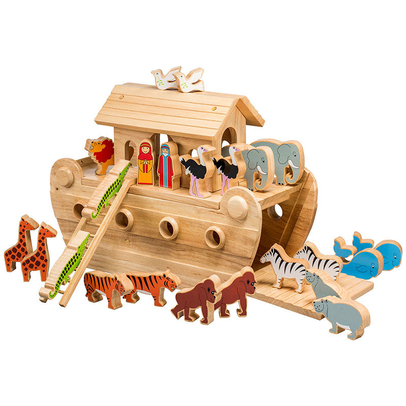 Wooden deluxe Noahs ark playset with colourful characters