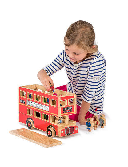 Wooden deluxe London bus playset with figures