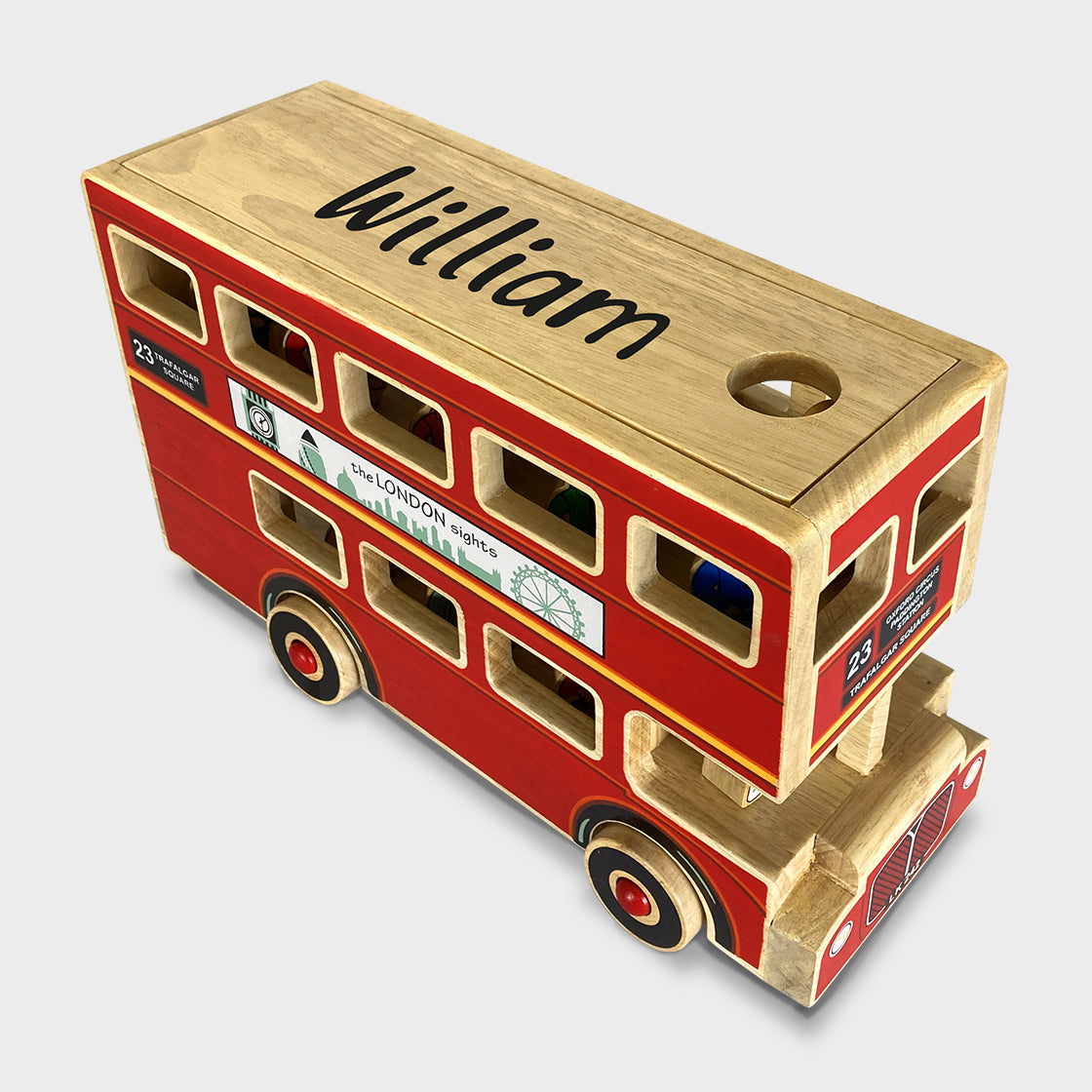 Wooden deluxe London bus playset with figures